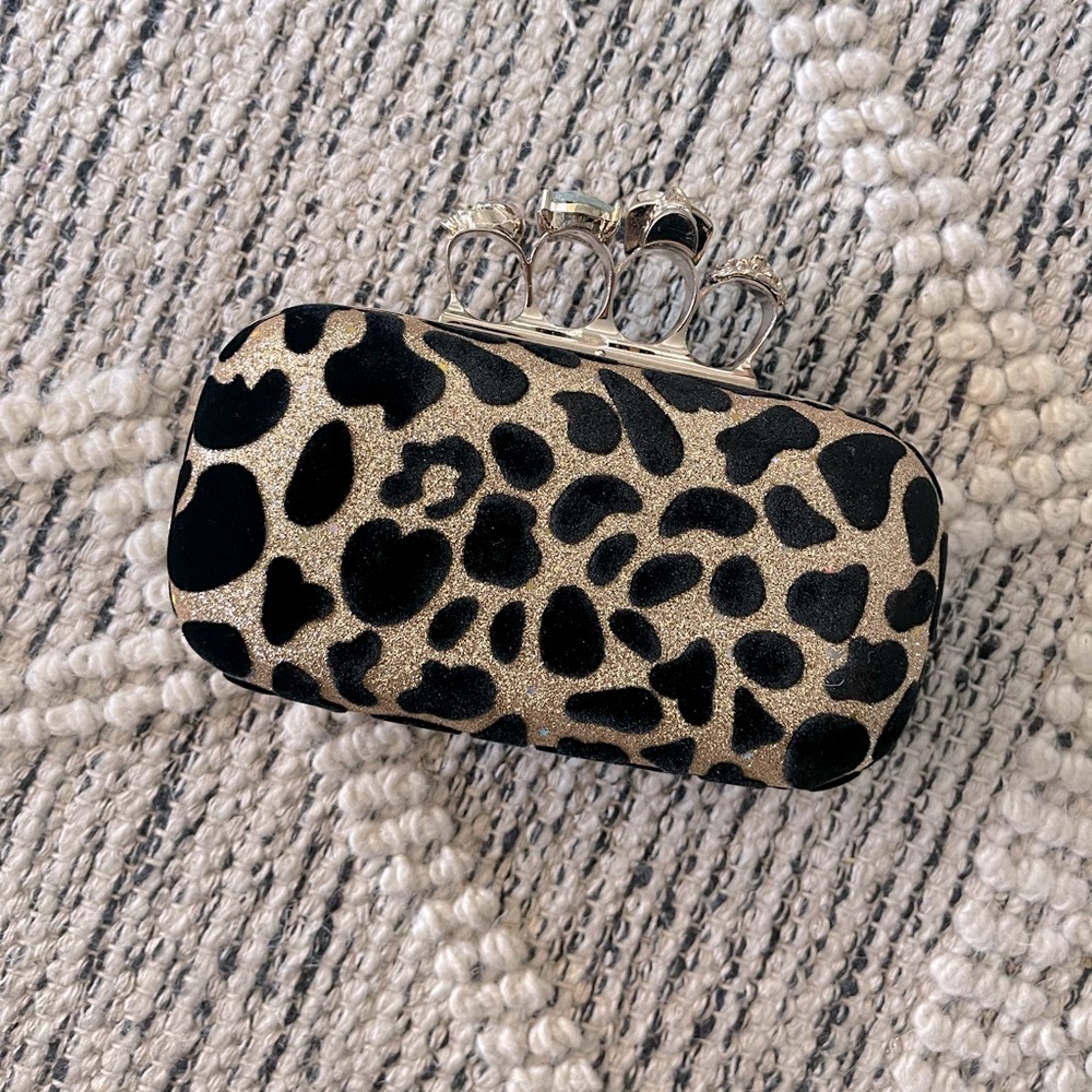 Leopard print clutch